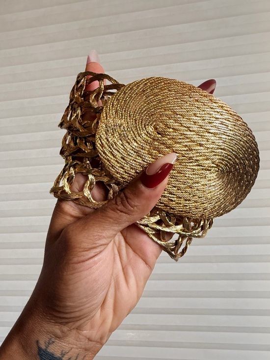 Vintage Handmade Greece Gold Woven Statement Belt main image 11